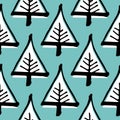 Christmas tree seamless pattern Royalty Free Stock Photo