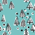 Christmas tree seamless pattern Royalty Free Stock Photo