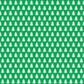 Christmas tree seamless pattern white color on green holiday background