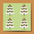 Christmas Tree Set Vector Design Illustration