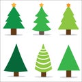 Christmas tree set, vector illustration.
