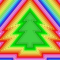 Christmas tree shape composed of colorful metallic pipes Royalty Free Stock Photo