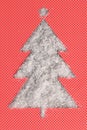 Christmas Tree Shape With Fake Snow Royalty Free Stock Photo