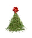 Christmas Tree Shape Made of Fir Needles Isolated Royalty Free Stock Photo