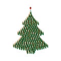 Christmas Tree Shape Made of Wine Bottles