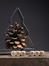 Christmas tree shape with pine cone Royalty Free Stock Photo