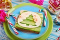 Christmas tree shape sandwich for kids