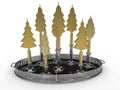 Christmas tree shaped candles illustration