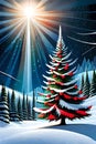 Christmas tree and the shining star of Bethlehem Royalty Free Stock Photo