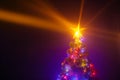 Christmas tree with shining star Royalty Free Stock Photo