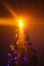 Christmas tree with shining star Royalty Free Stock Photo