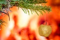 Christmas tree with a shiny apple