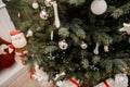 Christmas Tree With Shiny Balls And Decors Royalty Free Stock Photo