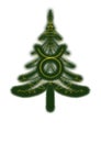 Taurus zodiac sign. Christmas tree with the sign of the zodiac Taurus. Silhouette of the Christmas tree is isolated.