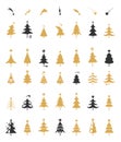Christmas Tree Silhouette Design Vector.