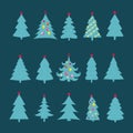 Christmas tree silhouette design vector set. Concept tree icon Royalty Free Stock Photo