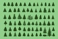 Christmas tree silhouette design vector set. Concept tree icon Royalty Free Stock Photo