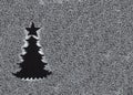 Christmas tree silhouette with sugar snow on black background, Christmas concept