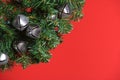 Christmas tree with silver bells Royalty Free Stock Photo