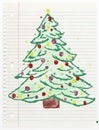 Christmas tree sketch Royalty Free Stock Photo