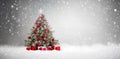 Christmas tree and snow background Royalty Free Stock Photo