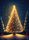 Christmas tree with snow background Royalty Free Stock Photo