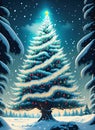 Christmas tree with snow background Royalty Free Stock Photo