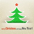 Christmas tree and snow card Royalty Free Stock Photo