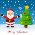 Christmas Tree, Snow & Drunk Santa Claus Royalty Free Stock Photo