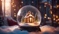 christmas tree in the snow highly intricately detailed photograph of Christmas lantern in snow with fir tree Winter cozy scene