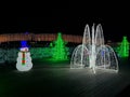 Illuminated Christmas Ornaments with leds at night Royalty Free Stock Photo