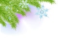 Christmas Tree and Snowflakes Background