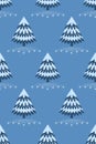 Christmas tree with snowflakes. Card. Pattern. Illustration. Royalty Free Stock Photo