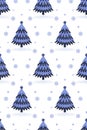 Christmas tree with snowflakes. Pattern. Card. Illustration 1. Royalty Free Stock Photo