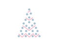 Christmas tree from snowflakes Royalty Free Stock Photo