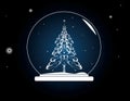 Christmas tree snowglobe Royalty Free Stock Photo