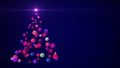 Christmas tree with spheres in an abstract background