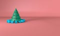 Christmas Tree with spheres and pink background