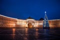 Christmas in St. Petersburg, Christmas tree on the square Merry Christmas Royalty Free Stock Photo