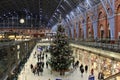 Christmas tree in St Pancras Station, London