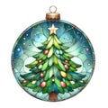 Christmas Tree Stained Glass Ornament Royalty Free Stock Photo