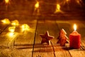Christmas tree star and candle vintage Royalty Free Stock Photo
