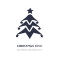 christmas tree with star icon on white background. Simple element illustration from Shapes concept Royalty Free Stock Photo