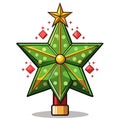 Christmas tree star topper isolated on a transparent background. Royalty Free Stock Photo