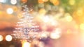 Christmas tree of stars on bokeh lights background Royalty Free Stock Photo