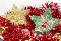 Christmas tree stars beside other decorative pieces