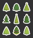 Christmas tree. Sticker Bookmark Royalty Free Stock Photo