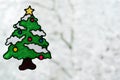 Christmas tree stickers for window Royalty Free Stock Photo