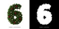 Christmas number 6. Christmas typography. Royalty Free Stock Photo