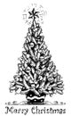 Christmas tree stylized drawing 1